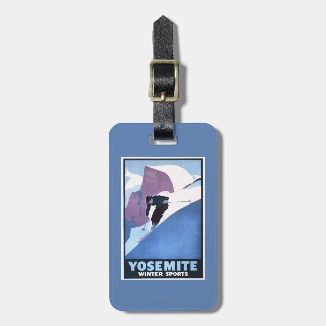Étiquette À Bagage Affiche promotionnelle de ski de sports d'hiver (Devant Vertical)