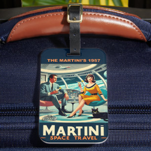 Étiquette À Bagage Affiches de voyage spatiaux de Martini Les Martini