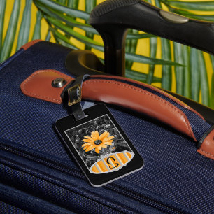 Étiquette À Bagage African Daisy Photography and Monogram Front