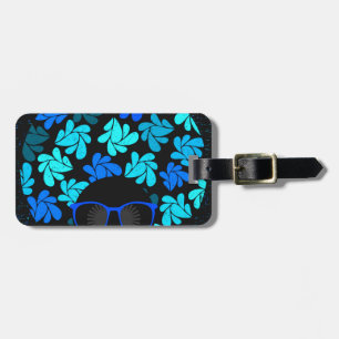 Étiquette À Bagage Afro Diva Bleu