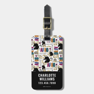 Étiquette À Bagage Afro Unicorn Bold Motif