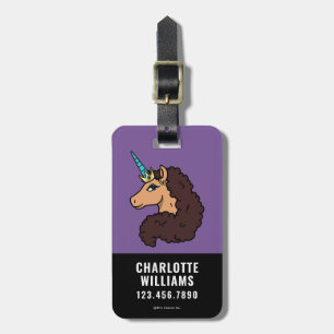 Étiquette À Bagage Afro Unicorn Divin