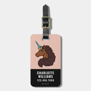 Étiquette À Bagage Afro Unicorn Unique