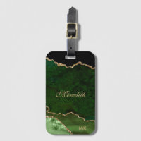 Agate de Parties scintillant d'or vert personnalis