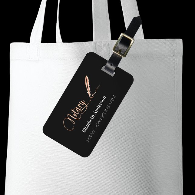 Étiquette À Bagage Agent de signature de crédit noir rose or (Créateur téléchargé)