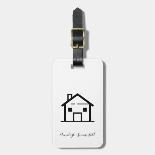 Étiquette À Bagage Agent immobilier moderne Blanc Personnalisé