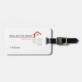Étiquette À Bagage Agent immobilier Quelqu'un qui prend la main