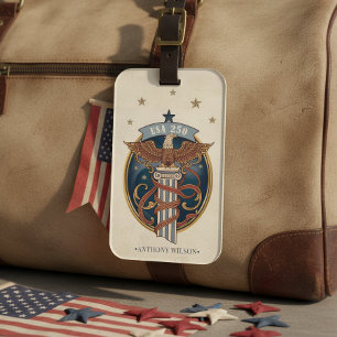 Étiquette À Bagage Aigle américain USA 250 Motif Art nouveau ID1304