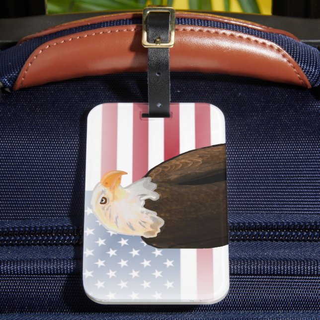 Étiquette À Bagage Aigle avec drapeau américain (Insitu Rectoal 2)