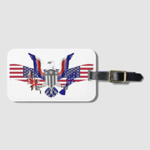 Étiquette À Bagage Aigle et drapeau patriotiques américains