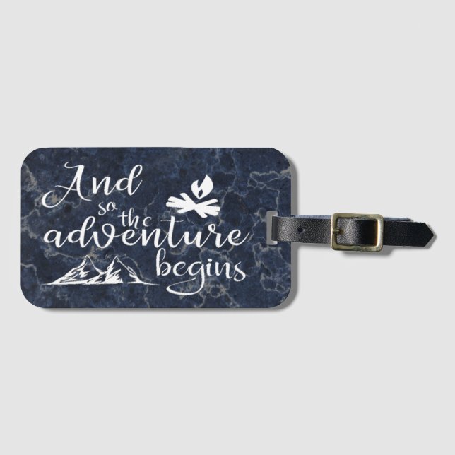 Étiquette À Bagage Ainsi l'aventure commence la citation élégante de (Devant Horizontal)
