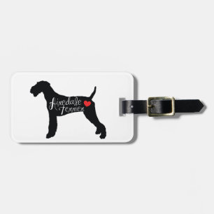 Étiquette À Bagage Airedale Terrier avec amour de race de chien de