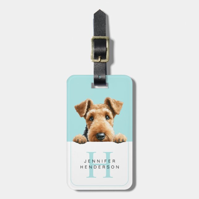 Étiquette À Bagage Airedale Terrier Chien Bagage Tags (Devant Vertical)