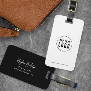 Étiquette À Bagage Ajouter Logo Script moderne Entreprise Couleurs pe