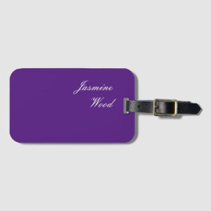 Étiquette À Bagage Ajouter Votre Nom Moderne Minimaliste Royal Purple