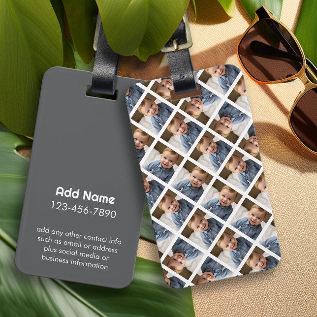 Étiquette À Bagage Ajouter votre photo 1 pour faire un Motif - Blanc (Custom Photo Luggage Tag)