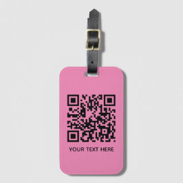 Étiquette À Bagage Ajouter votre propre code QR texte Scan Minimal Si