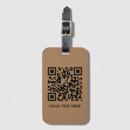 Étiquette À Bagage Ajouter votre propre code QR texte Scan Minimal Si