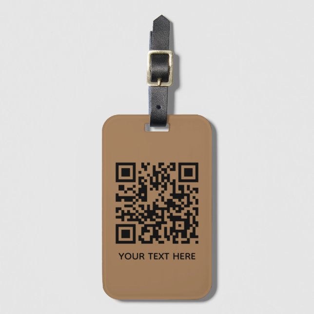 Étiquette À Bagage Ajouter votre propre code QR texte Scan Minimal Si (Devant Vertical)