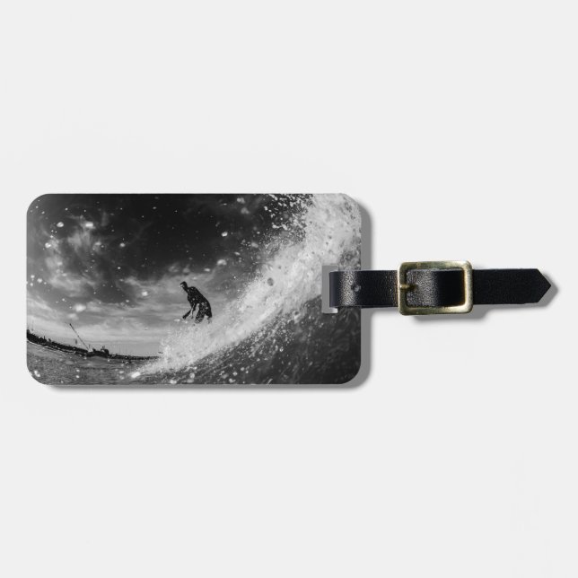 Étiquette À Bagage Ajouter votre propre voyage photo Surf (Devant horizontal)
