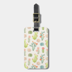 Étiquette À Bagage Ajoutez votre cactus et Succulent en pastel   mous
