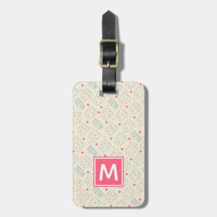 Étiquette À Bagage Ajoutez votre motif heureux   en pastel nommé de
