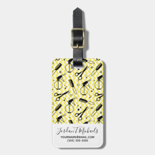 Étiquette À Bagage Ajoutez votre motif jaune nommé d'outil de