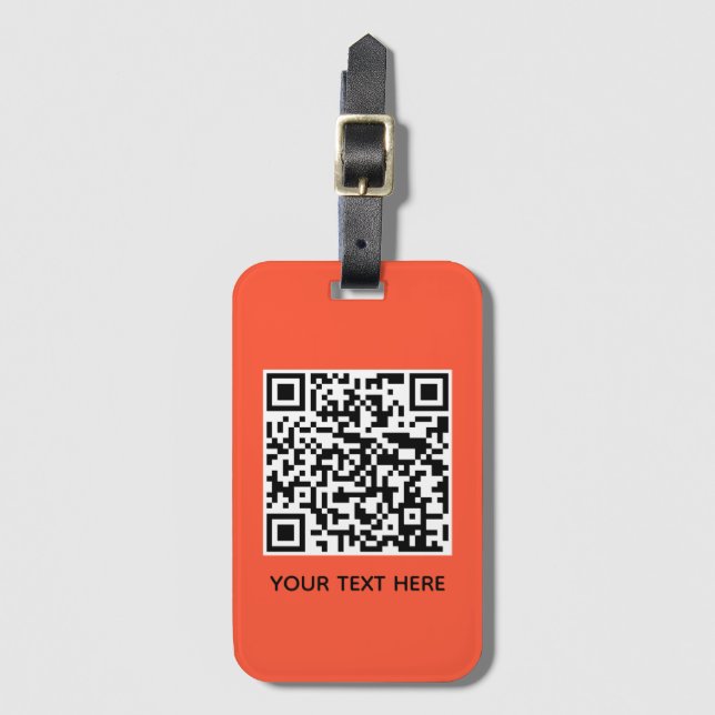 Étiquette À Bagage Ajoutez votre propre code QR texte Scan Minimal Re (Devant Vertical)