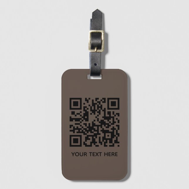 Étiquette À Bagage Ajoutez votre propre code QR texte Scan Minimal Si (Devant Vertical)
