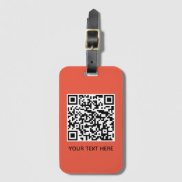 Étiquette À Bagage Ajoutez votre propre code QR texte Scan Minimal Si
