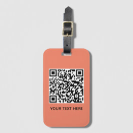 Étiquette À Bagage Ajoutez votre propre code QR texte Scan Minimal Si
