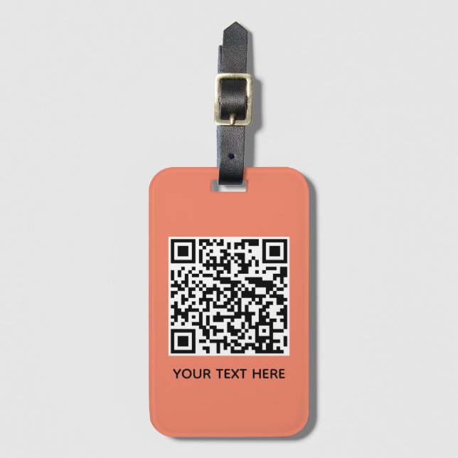 Étiquette À Bagage Ajoutez votre propre code QR texte Scan Minimal Si (Devant Vertical)
