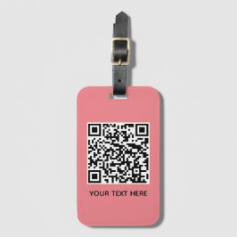Étiquette À Bagage Ajoutez votre propre code QR texte Scan Minimal Si
