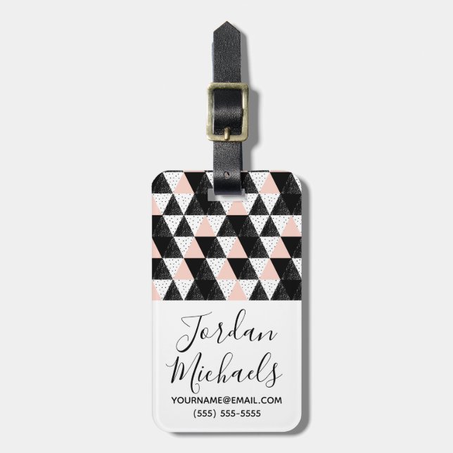 Étiquette À Bagage Ajoutez votre triangle | tirée par la main nommée (Devant Vertical)