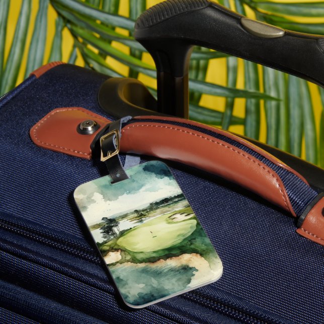 Étiquette À Bagage Album de golf de l'aquarelle artistique (Insitu Rectoal 1)