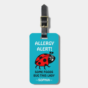 Étiquette À Bagage Alerte Médicale de coccinelle d'allergie d'écrou