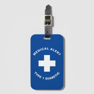 Étiquette À Bagage Alerte Médicale personnalisée Diabète Cadeau Diabè