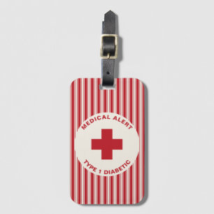 Étiquette À Bagage Alerte Médicale personnalisée Diabète Cadeau Diabè