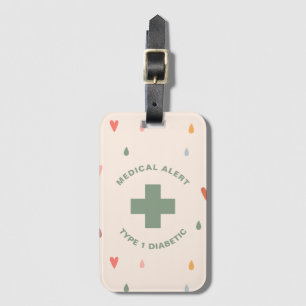 Étiquette À Bagage Alerte Médicale personnalisée Diabète Cadeau Diabè