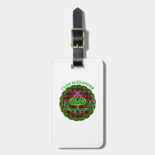 Étiquette À Bagage Alexandre Scottish Tartan Celtic Thistle