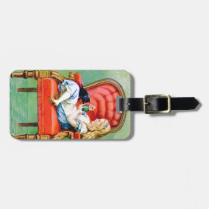 Étiquette À Bagage Alice et le Dinah le chat dans la grande chaise