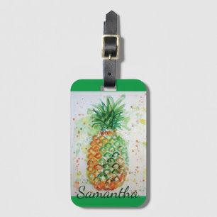 Étiquette À Bagage Alimentation en ananas Vibes tropicales Vibes oran