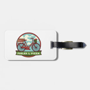 Étiquette À Bagage Alimenté Par Pizza Bike