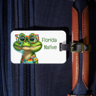 Étiquette À Bagage Alligator en chemise tropicale 