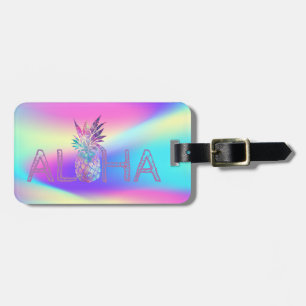 Étiquette À Bagage Aloha Ananas Hawaïen Holographique