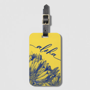 Étiquette À Bagage Aloha Blue Yellow Cereus Bag Tag