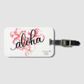 Étiquette À Bagage Aloha étiquette lumineuse de bagage de fleur de