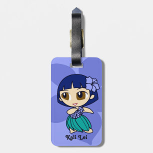 Étiquette À Bagage Aloha Honeys Hula Girl Hibiscus Bagages Tags