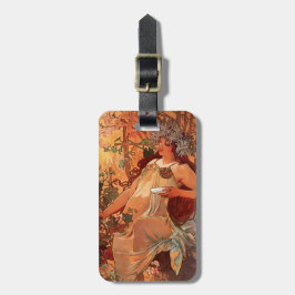 Étiquette À Bagage Alphonse Mucha, Quatre Saisons, Automne