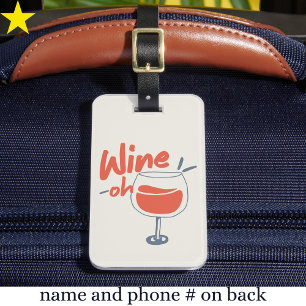 Étiquette À Bagage Ambiance Rétro Amoureux du Vin Rouge